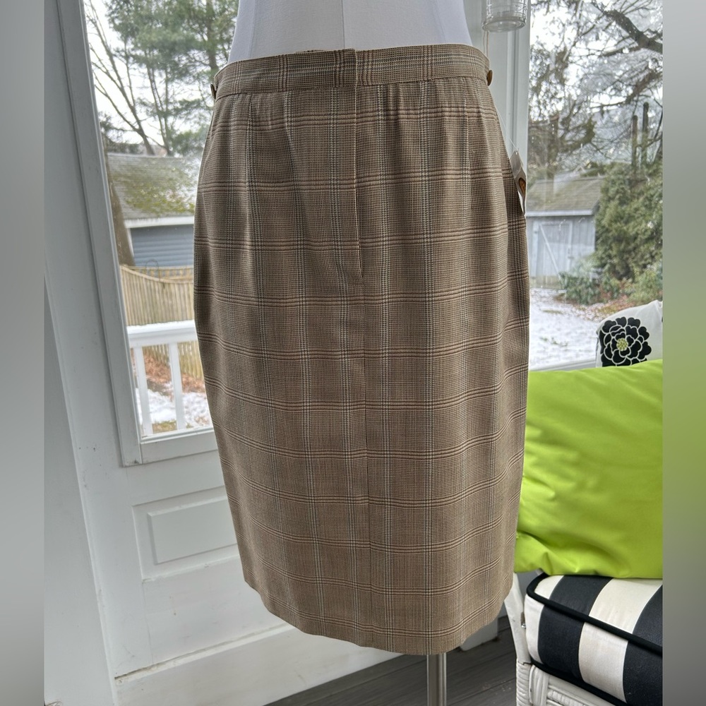 NWT:  Vintage Talbots (1990's) 24-1/2" Plaid A-Line Skirt